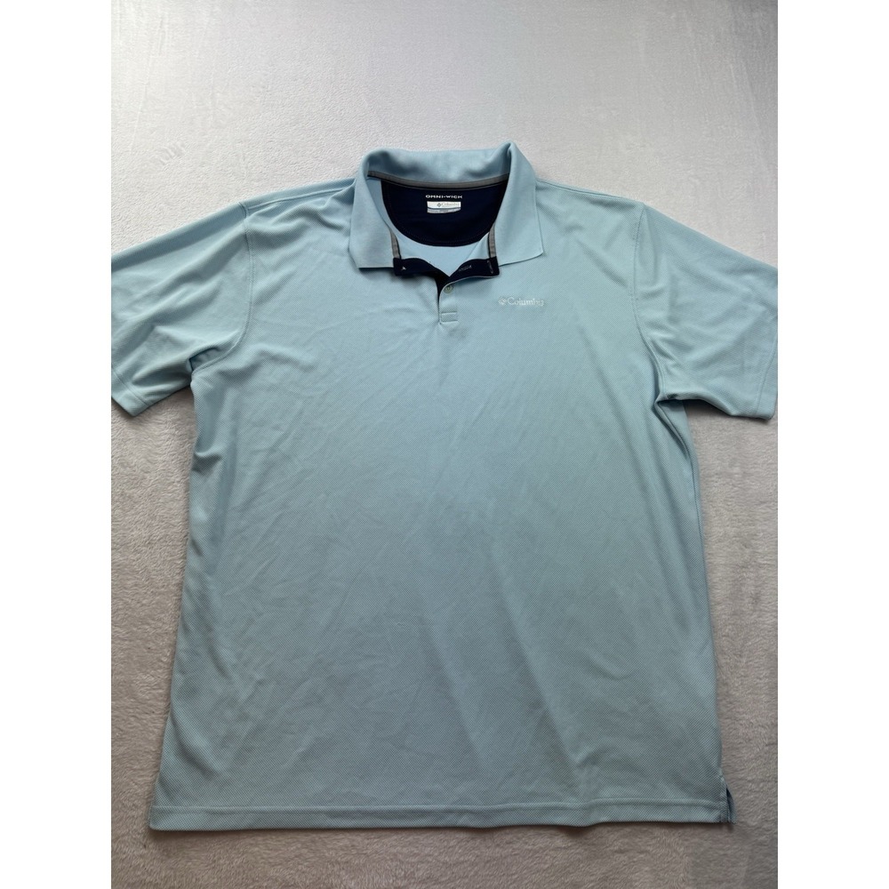 Columbia Sportswear Omni Wick Advance Evaporation Men's Polo Shirt Sz XXL Blue